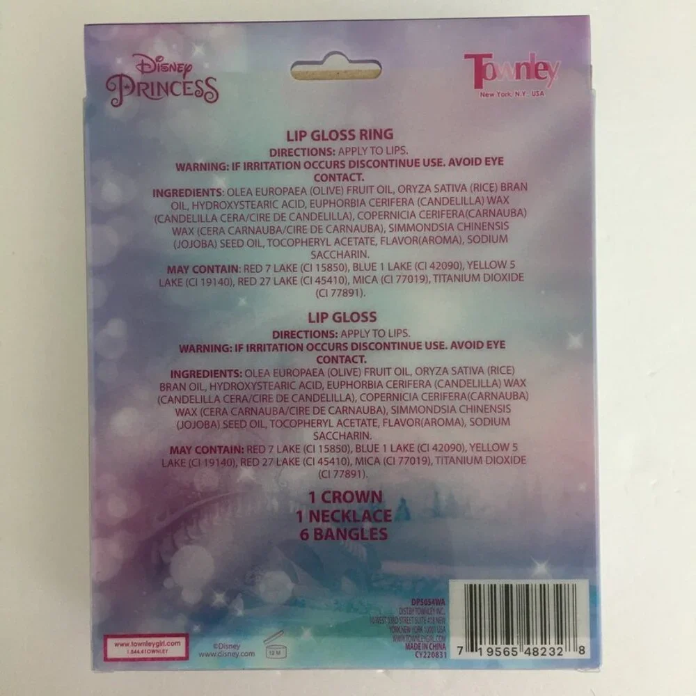 Disney NEW! Princess Lip Gloss Jewelry Set of 2